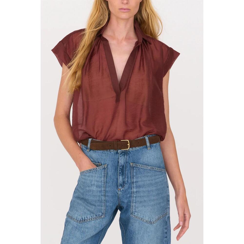NEW SECULAR trinity button top in rust